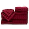 Hastings Home 6-Piece Cotton Deluxe Plush Bath Towel Set, Chevron Pattern Spa Luxury Decorative Towels  (Burgundy) 478070XPN - alternate 3